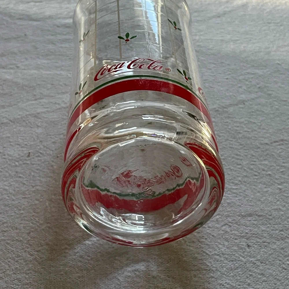 Vintage Coca-Cola Holiday Glass with Red and Green Accents